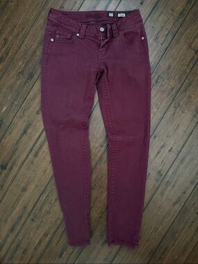Miss Me Burgundy Skinny Jeans